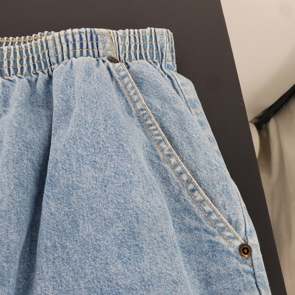 Vintage Lord Isaacs Denim Culotte Shorts 22W Elastic Waist Light Wash Plus Size - Picture 4 of 8